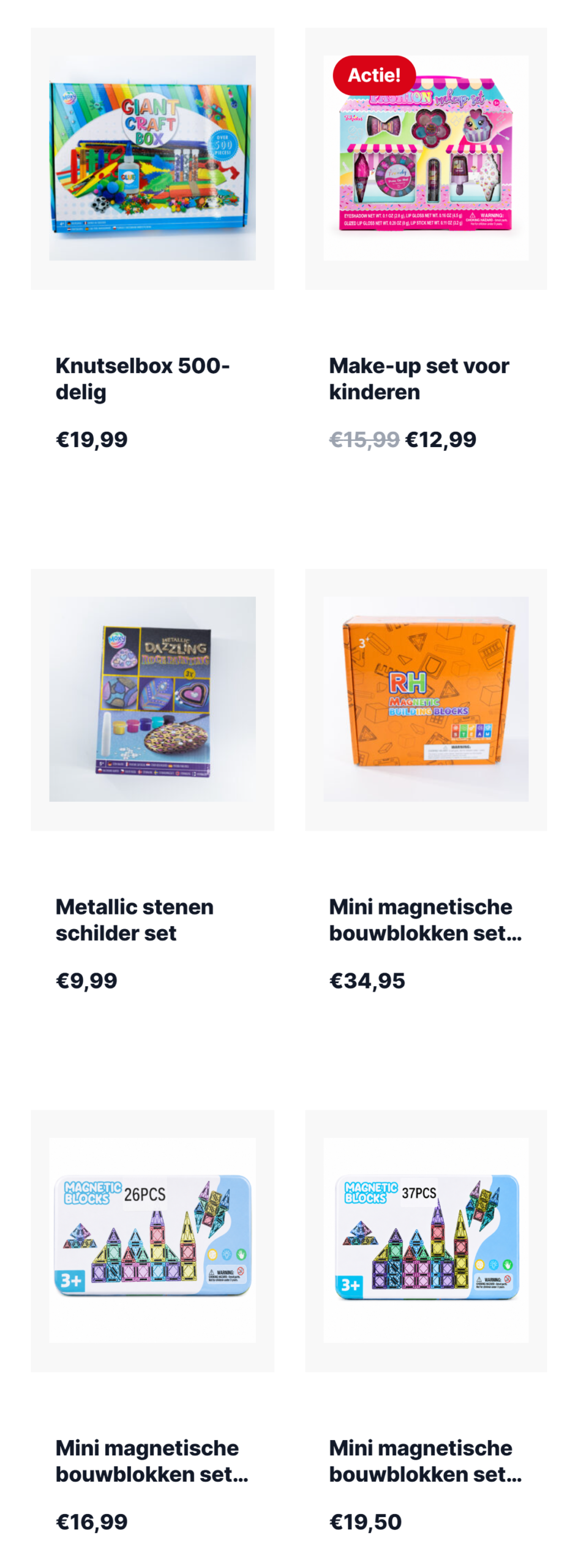 Productassortiment van RH Winkel