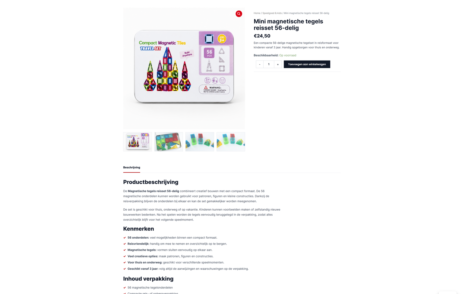 Productpagina van RH Winkel
