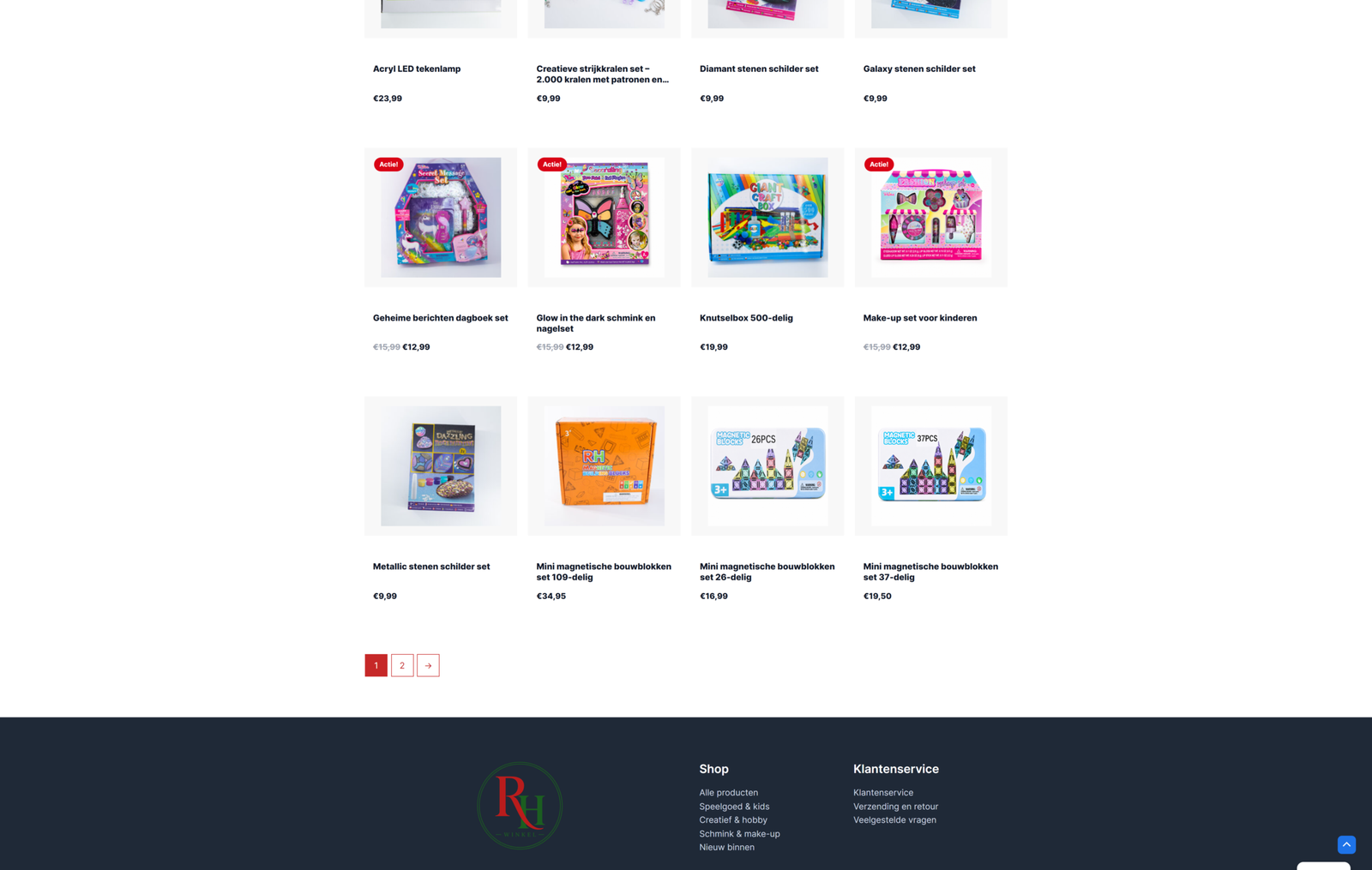 Productassortiment van RH Winkel